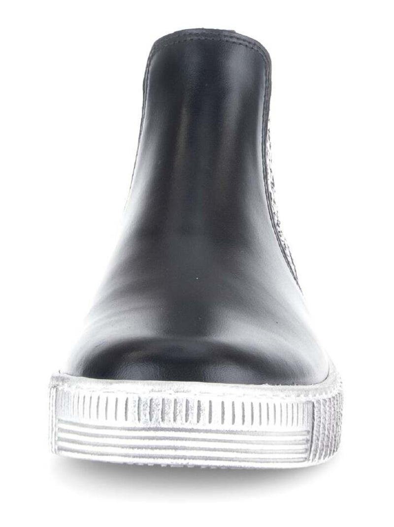 Bottines  en cuir lisse Gabor Noir Noir - Kiabi
