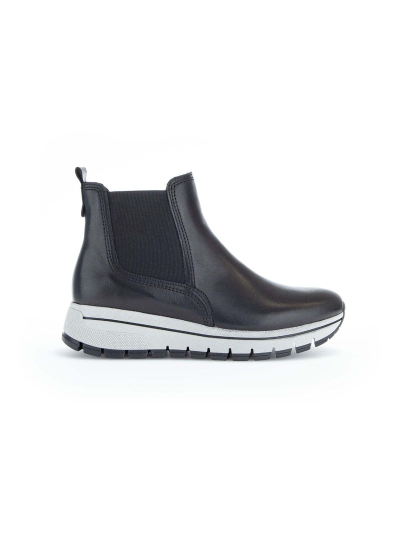 Bottines  en cuir lisse Gabor Noir Noir - Kiabi