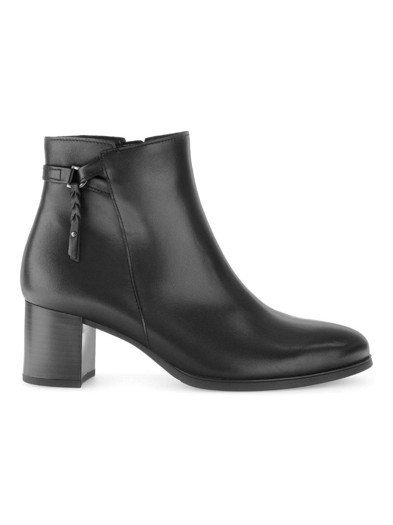 Bottines  en cuir lisse Gabor Noir Noir - Kiabi