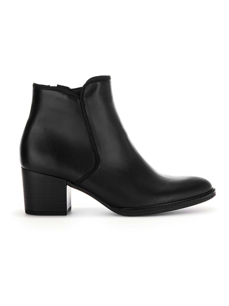 Bottines  en cuir lisse Gabor Noir Noir - Kiabi