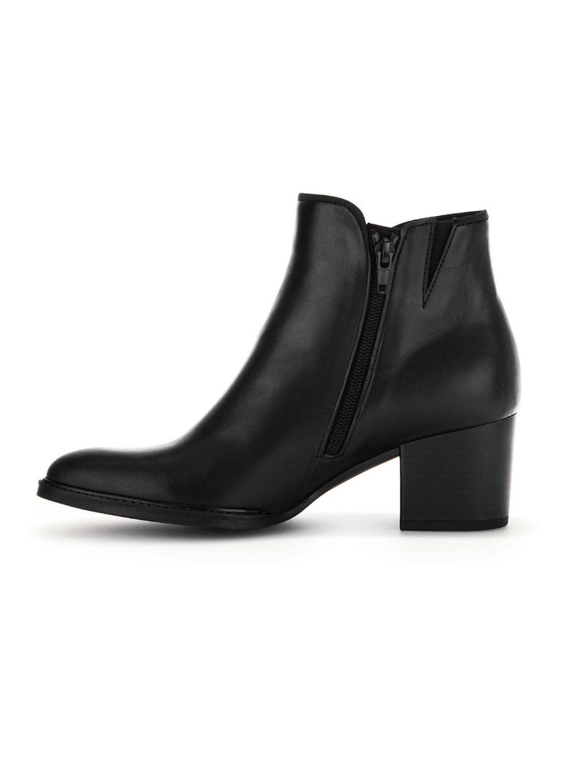 Bottines  en cuir lisse Gabor Noir Noir - Kiabi