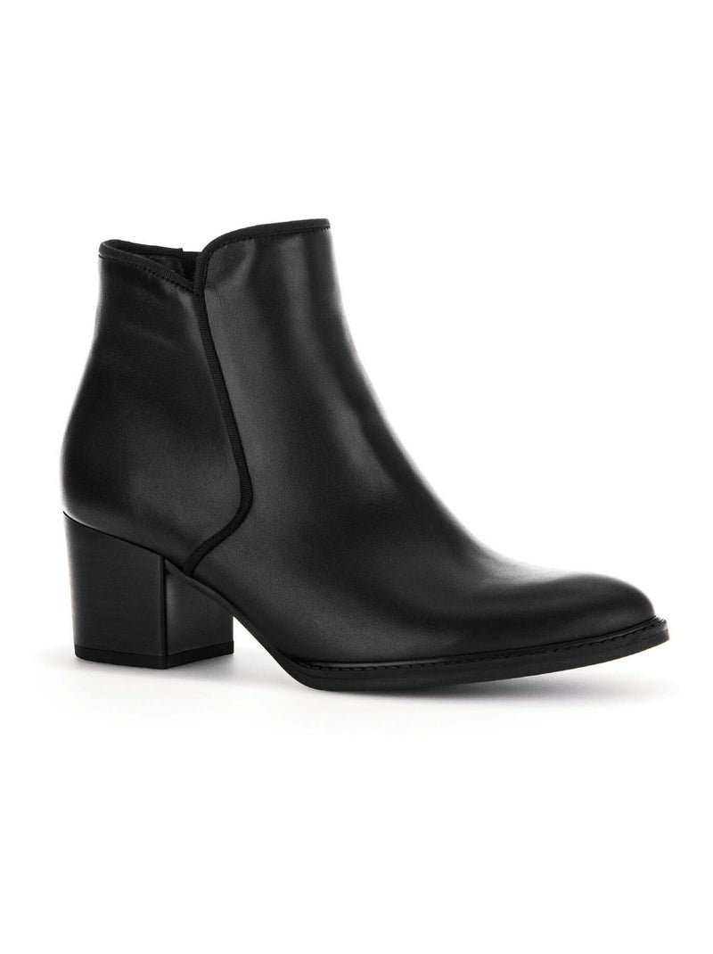 Bottines  en cuir lisse Gabor Noir Noir - Kiabi