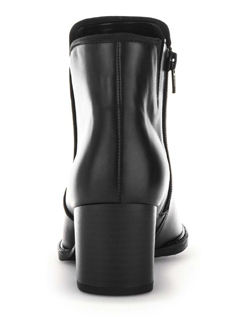 Bottines  en cuir lisse Gabor Noir Noir - Kiabi