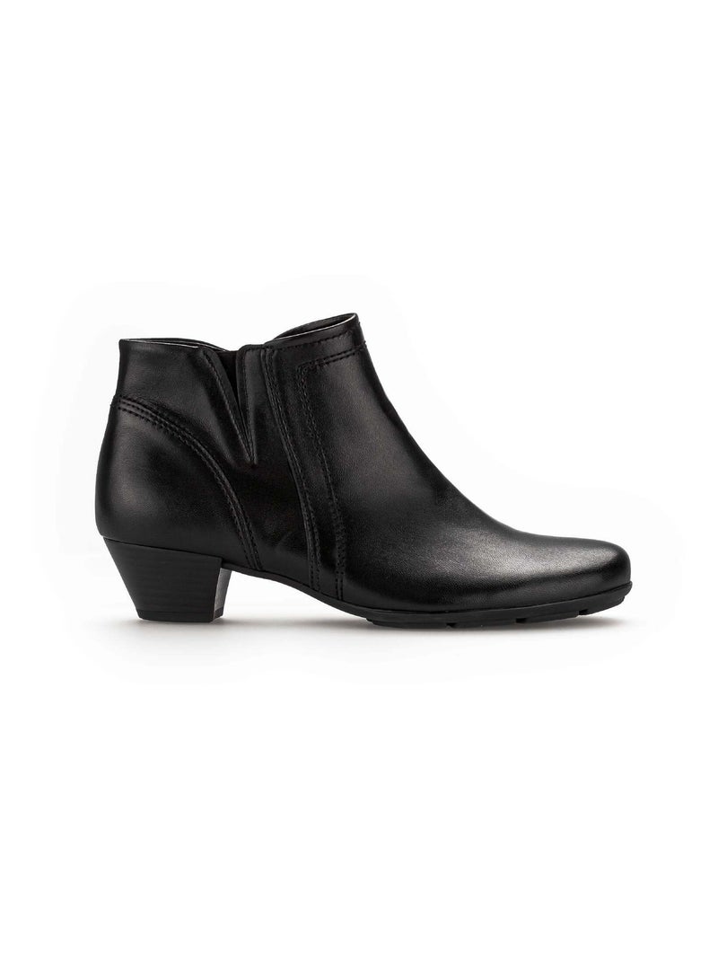 Bottines  en cuir lisse Gabor Noir Noir - Kiabi