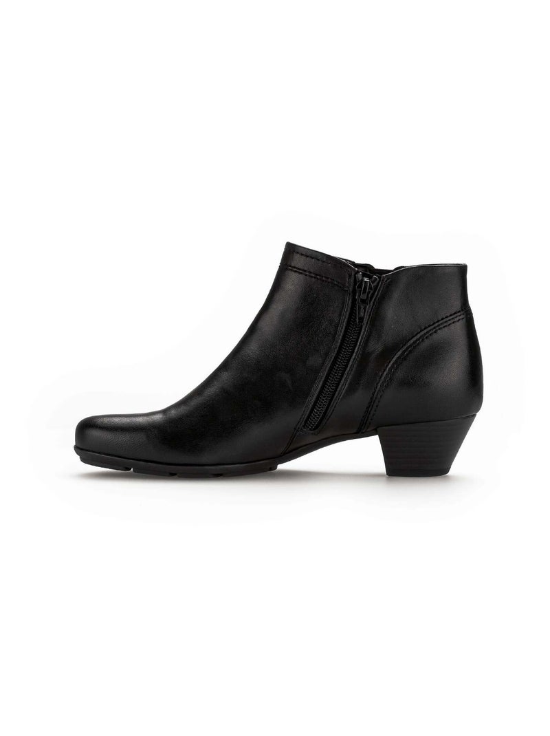 Bottines  en cuir lisse Gabor Noir Noir - Kiabi