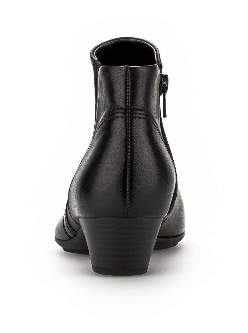 Bottines  en cuir lisse Gabor Noir Noir - Kiabi