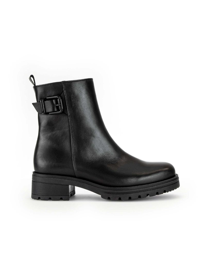 Bottines  en cuir lisse Gabor Noir Noir - Kiabi