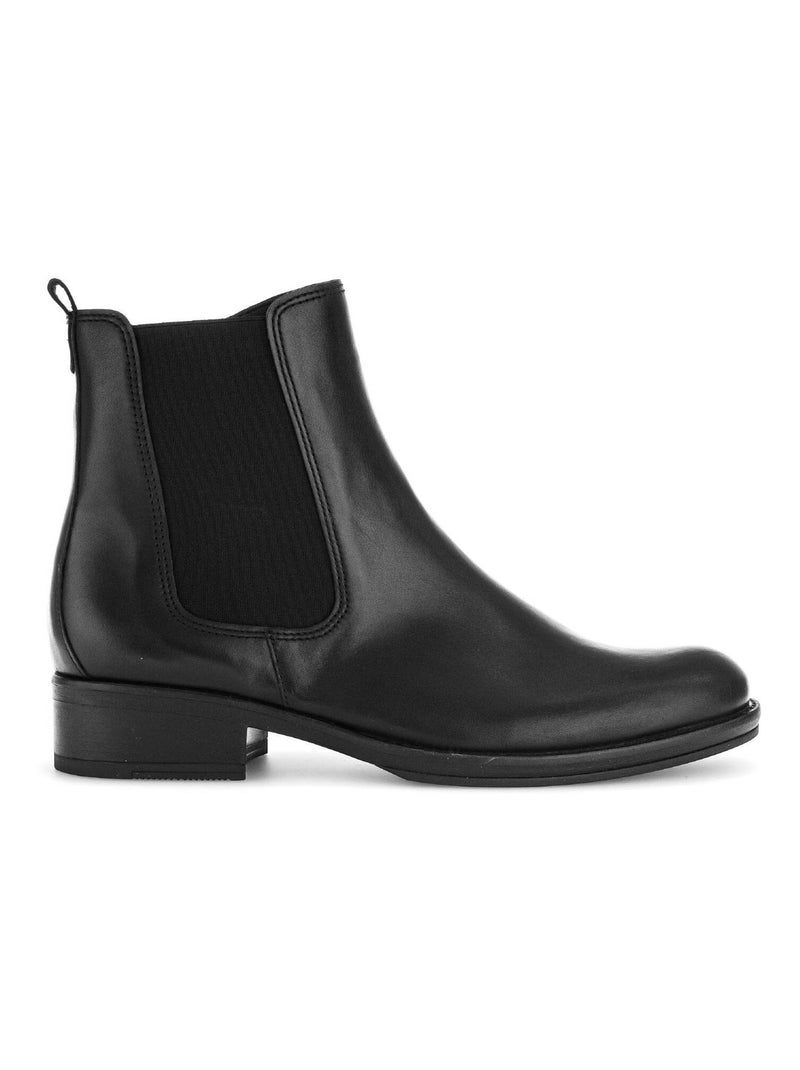 Bottines  en cuir lisse Gabor Noir Noir - Kiabi