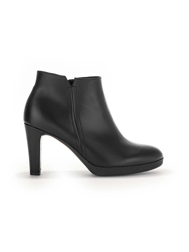 Bottines  en cuir lisse Gabor Noir Noir - Kiabi