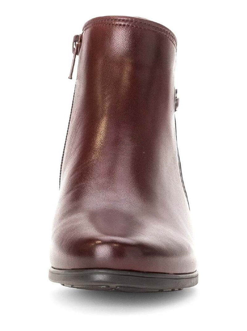Bottines  en cuir lisse Gabor Rouge - Kiabi