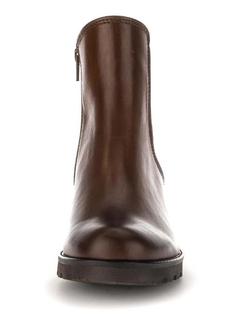 Bottines  en cuir lisse - Kiabi