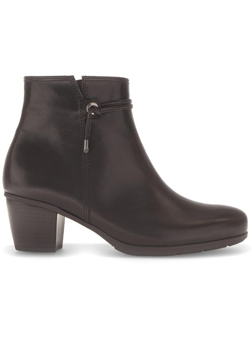 Bottines  en cuir lisse - Kiabi