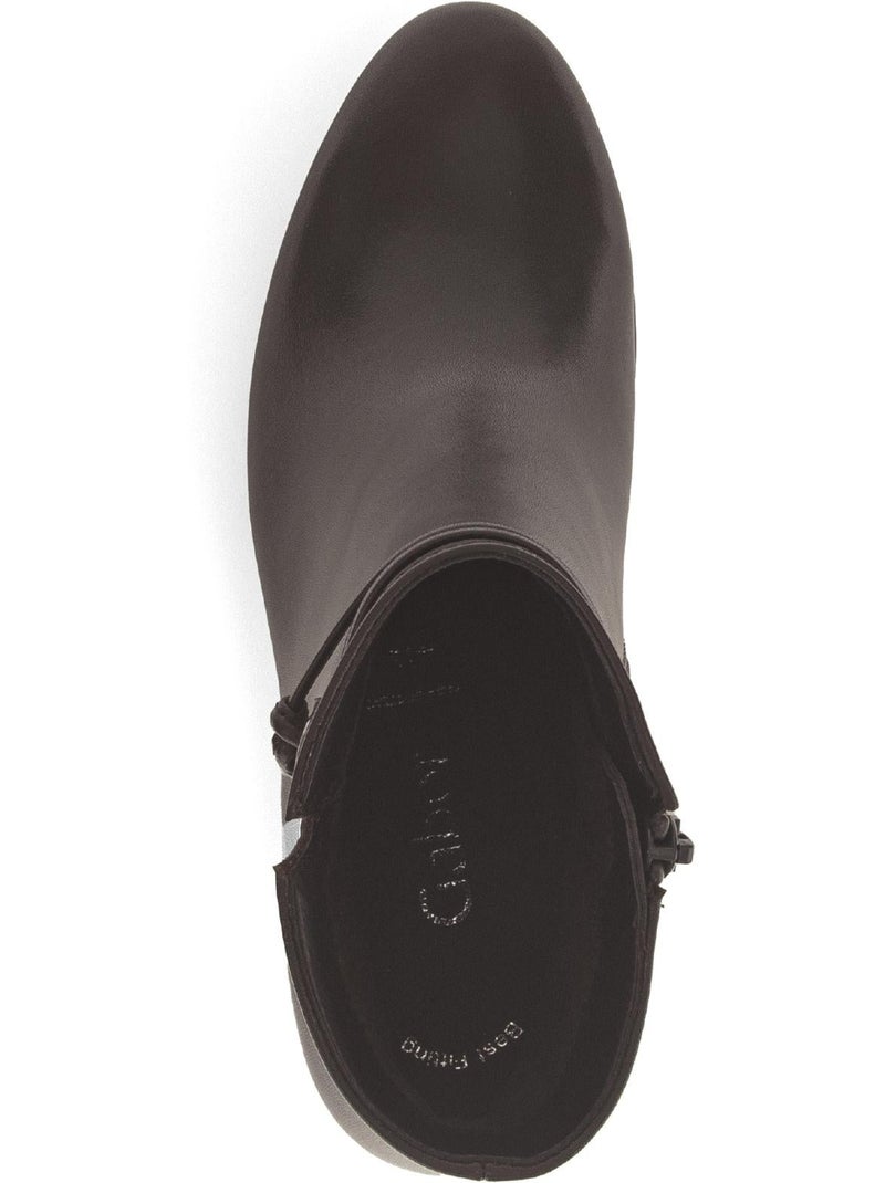 Bottines  en cuir lisse Marron clair - Kiabi