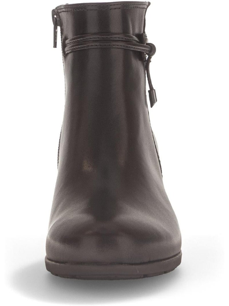 Bottines  en cuir lisse Marron clair - Kiabi