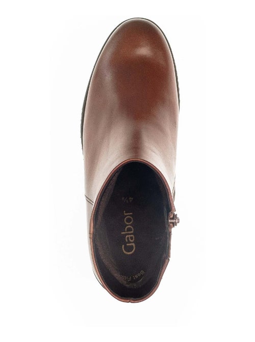 Bottines  en cuir lisse - Kiabi