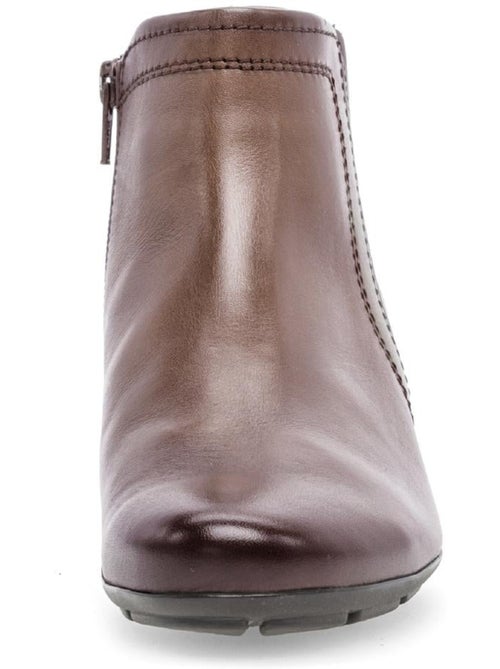 Bottines  en cuir lisse - Kiabi