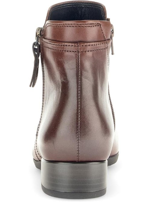 Bottines  en cuir lisse - Kiabi