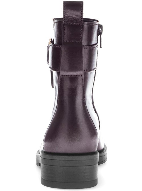 Bottines  en cuir lisse - Kiabi