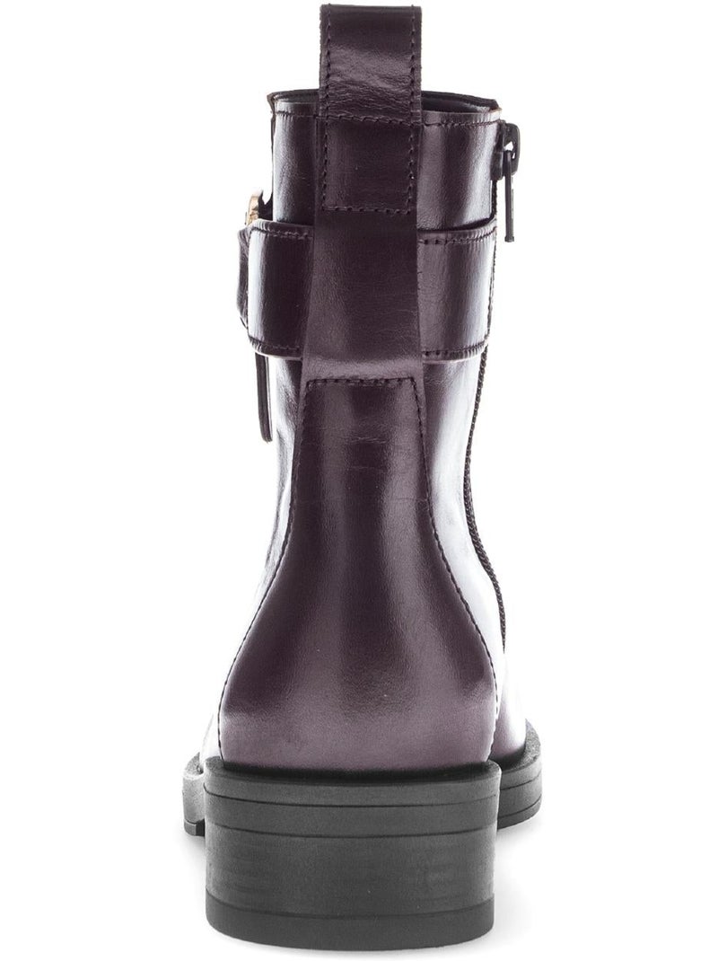 Bottines  en cuir lisse Marron clair - Kiabi
