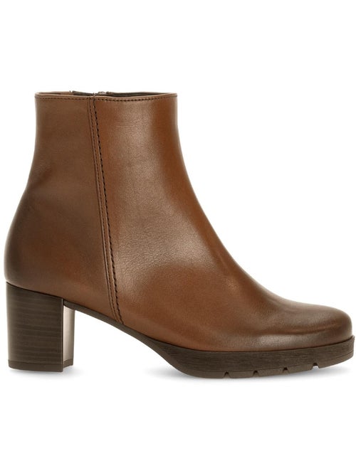 Bottines  en cuir lisse - Kiabi