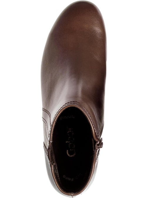Bottines  en cuir lisse - Kiabi