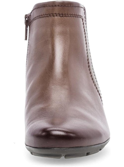 Bottines  en cuir lisse - Kiabi