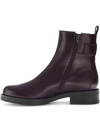 Bottines en cuir lisse