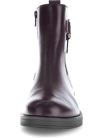 Bottines en cuir lisse