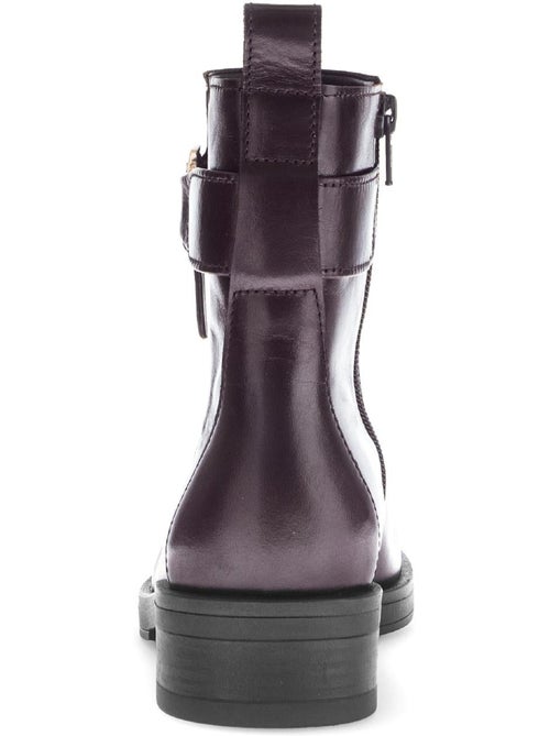 Bottines  en cuir lisse - Kiabi