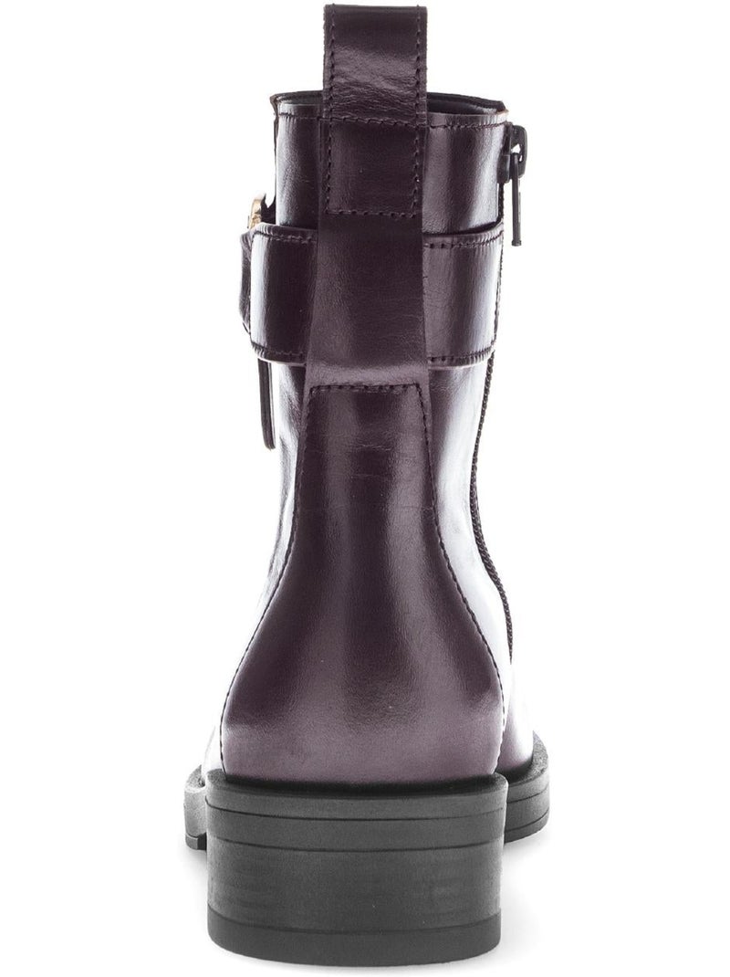 Bottines  en cuir lisse Marron - Kiabi