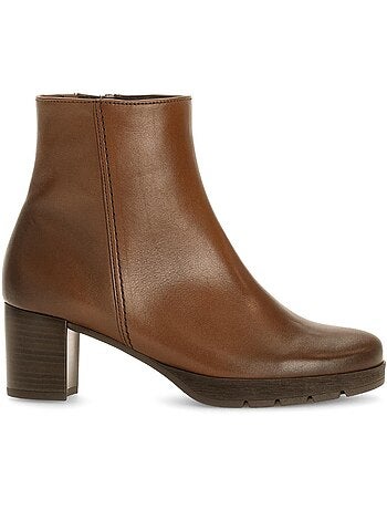 Bottines en cuir lisse