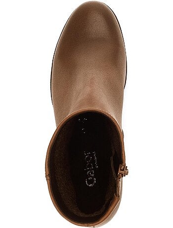 Bottines en cuir lisse