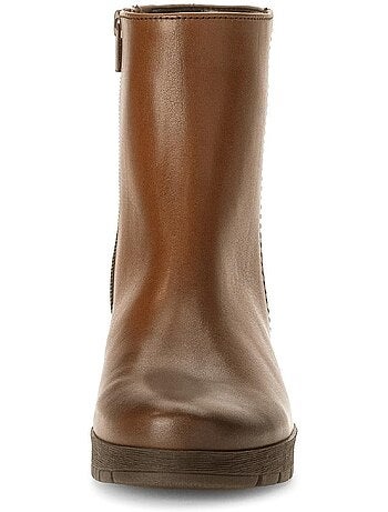 Bottines en cuir lisse