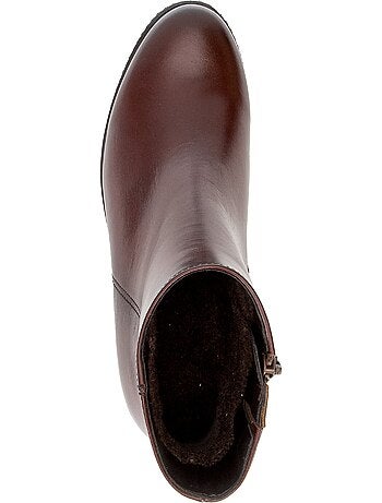 Bottines en cuir lisse