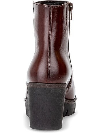 Bottines en cuir lisse