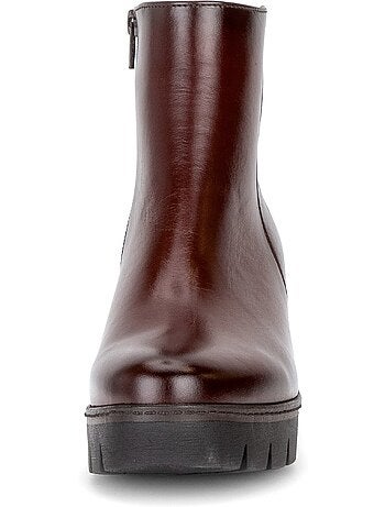 Bottines en cuir lisse