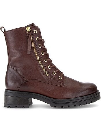 Bottines en cuir lisse