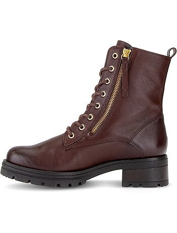 Bottines en cuir lisse