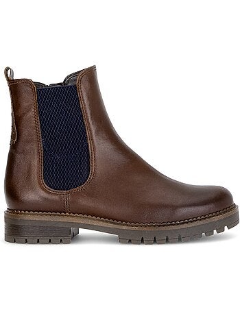 Bottines en cuir lisse