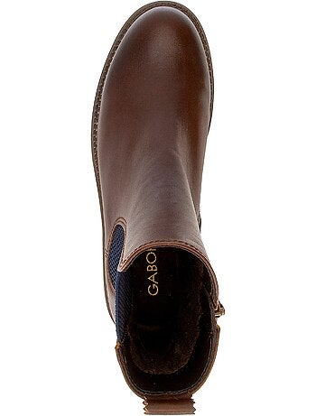 Bottines en cuir lisse