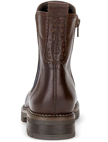 Bottines en cuir lisse