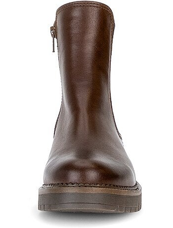 Bottines en cuir lisse
