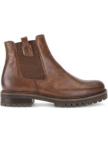 Bottines en cuir lisse