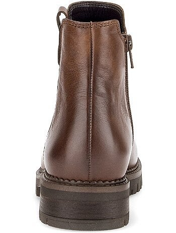 Bottines en cuir lisse