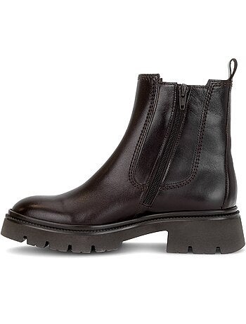 Bottines en cuir lisse