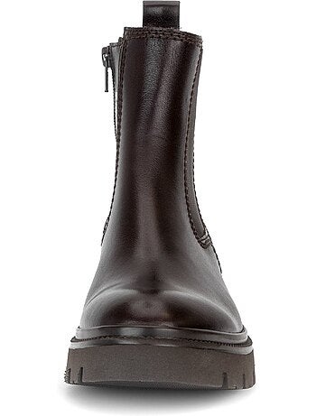 Bottines en cuir lisse