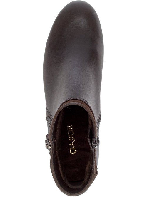 Bottines  en cuir lisse - Kiabi