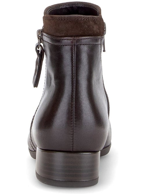 Bottines  en cuir lisse - Kiabi
