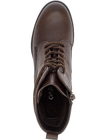 Bottines en cuir lisse