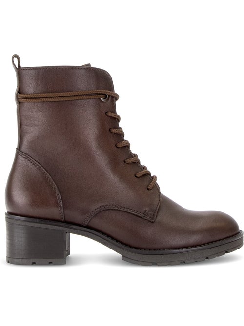 Bottines  en cuir lisse - Kiabi